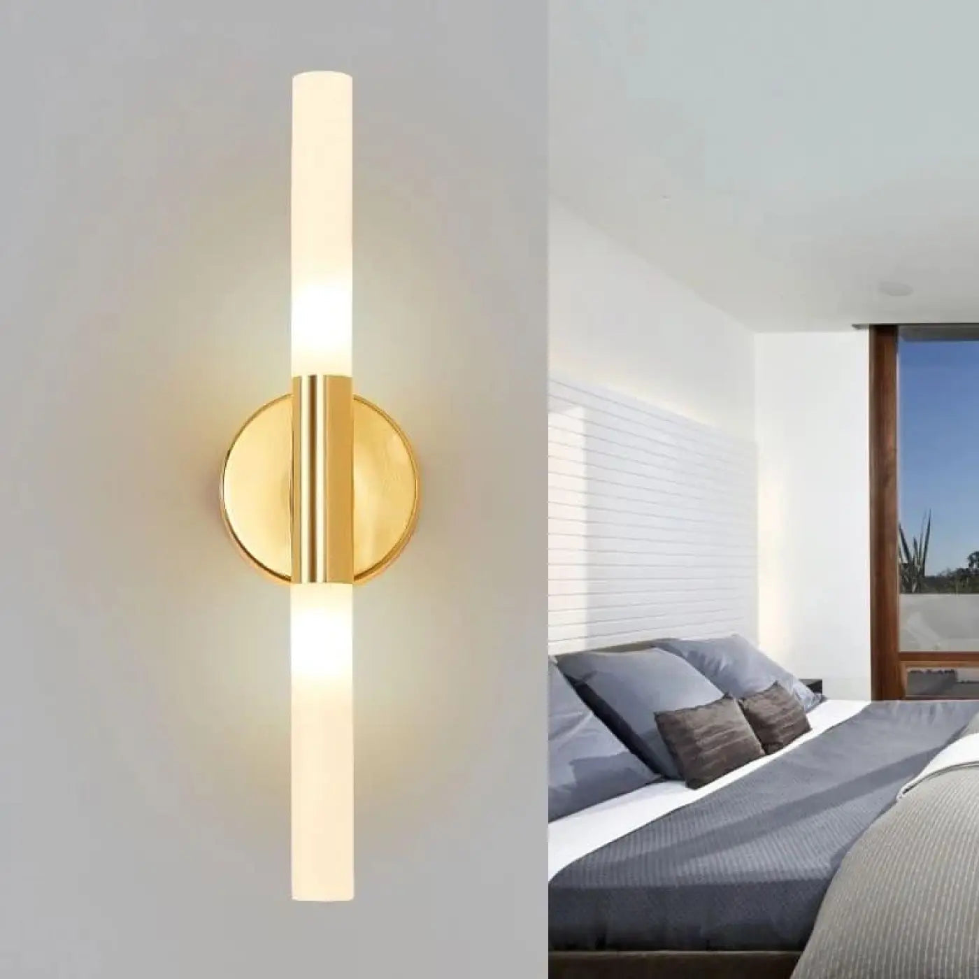 Applique murale LED noire et dorée Art Déco IP44 — vue 2