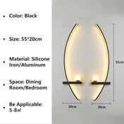 Applique murale LED noire et dorée en aluminium verticale — vue 3