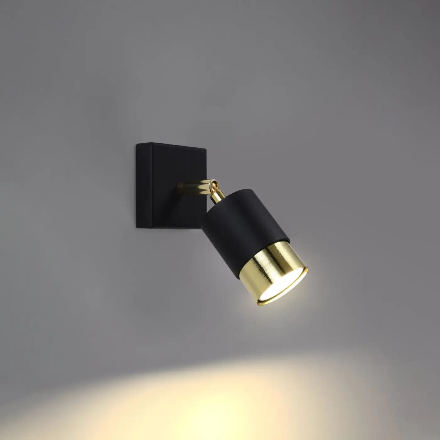 Applique murale LED noire et dorée spot orientable — vue 1