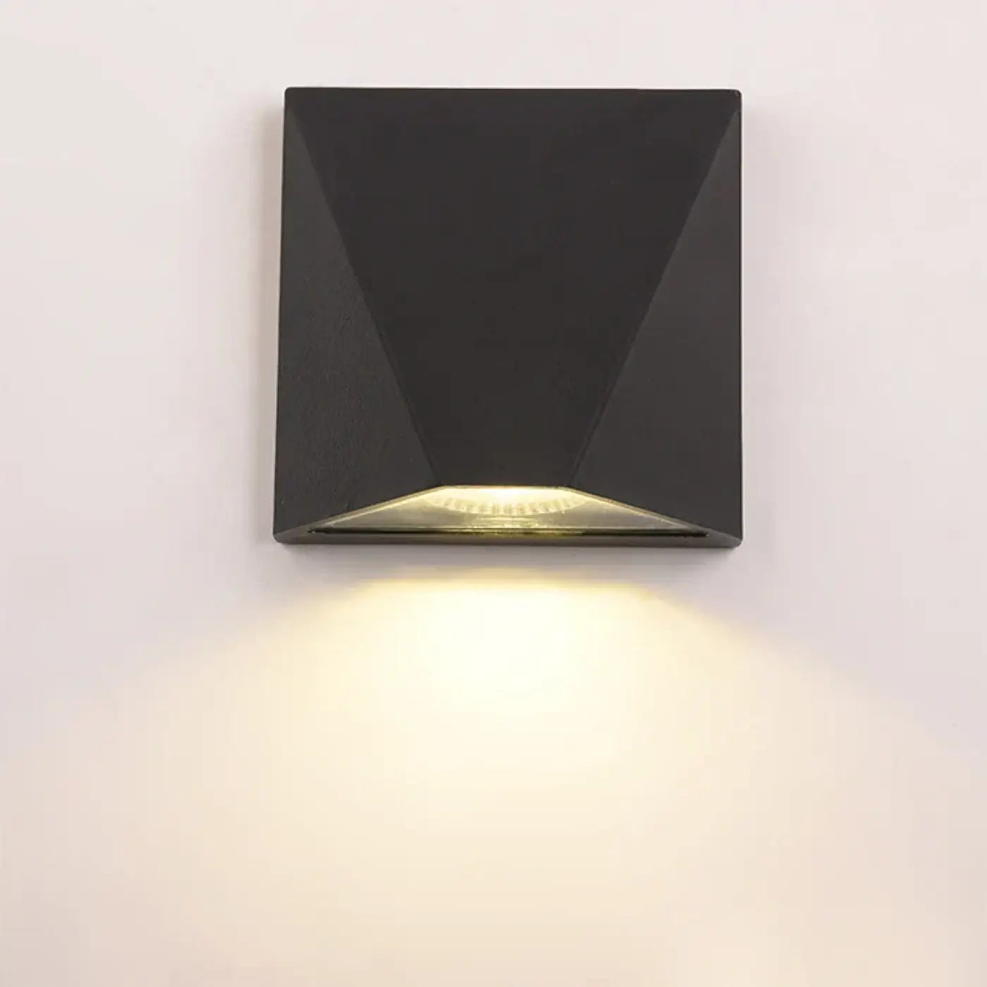 Applique murale LED noire géométrique carrée IP65 — vue 1