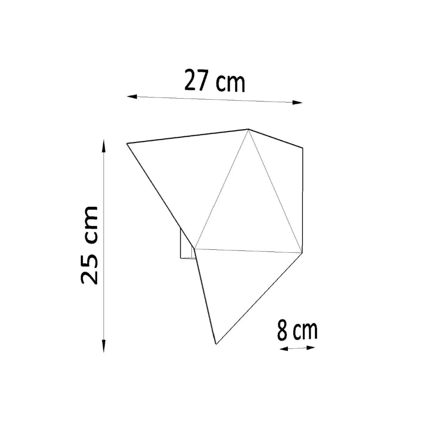 Applique murale LED noire géométrique facettée en acier — vue 7