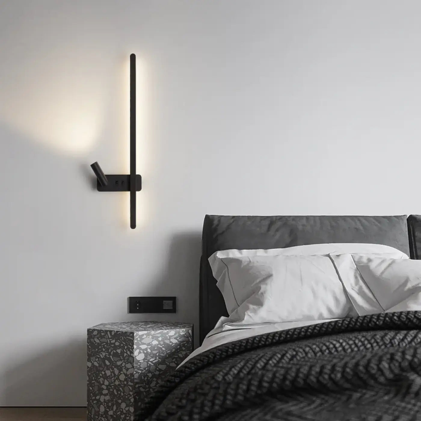 Applique murale LED noire linéaire minimaliste — vue 2