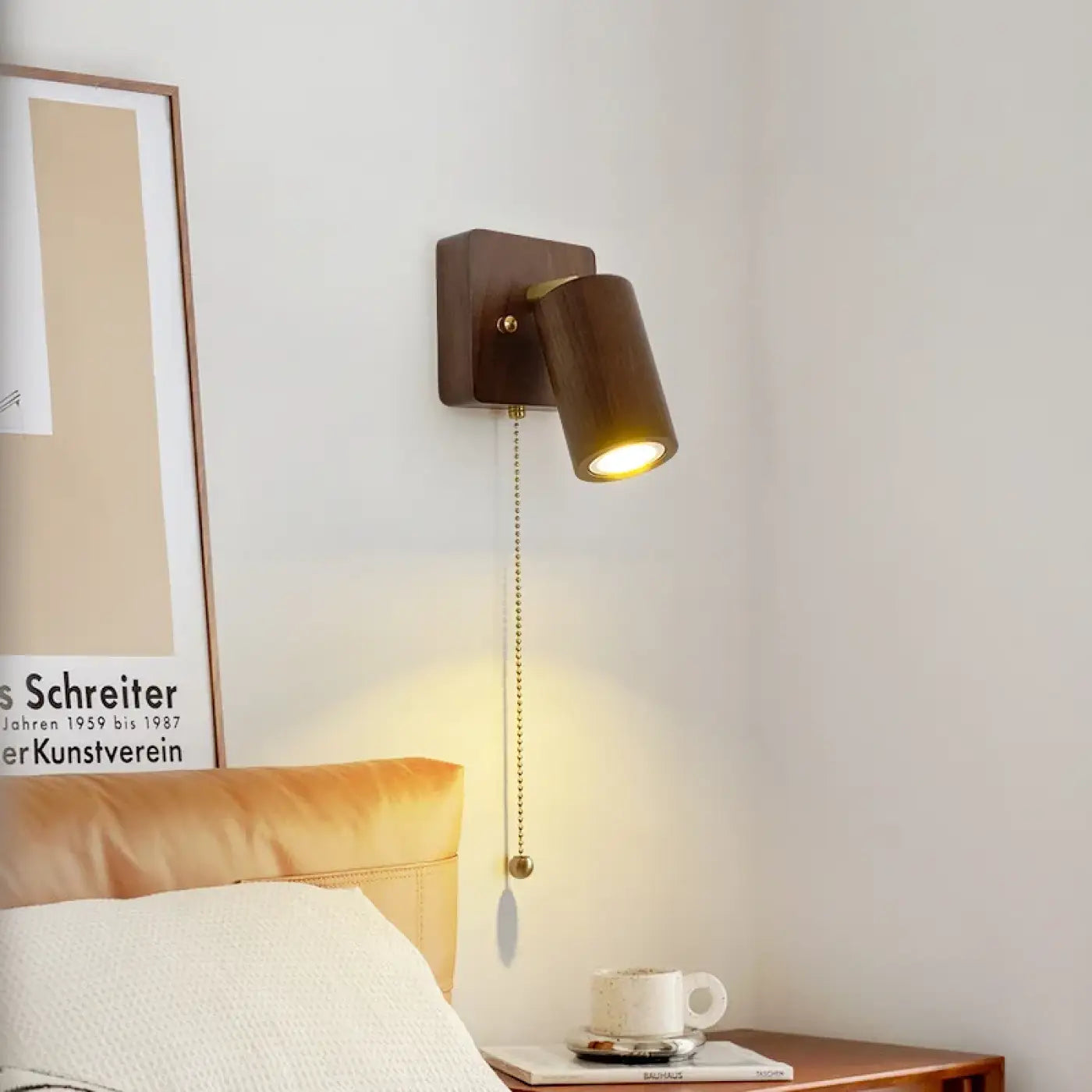 Applique murale LED orientable en bois naturel marron — vue 1