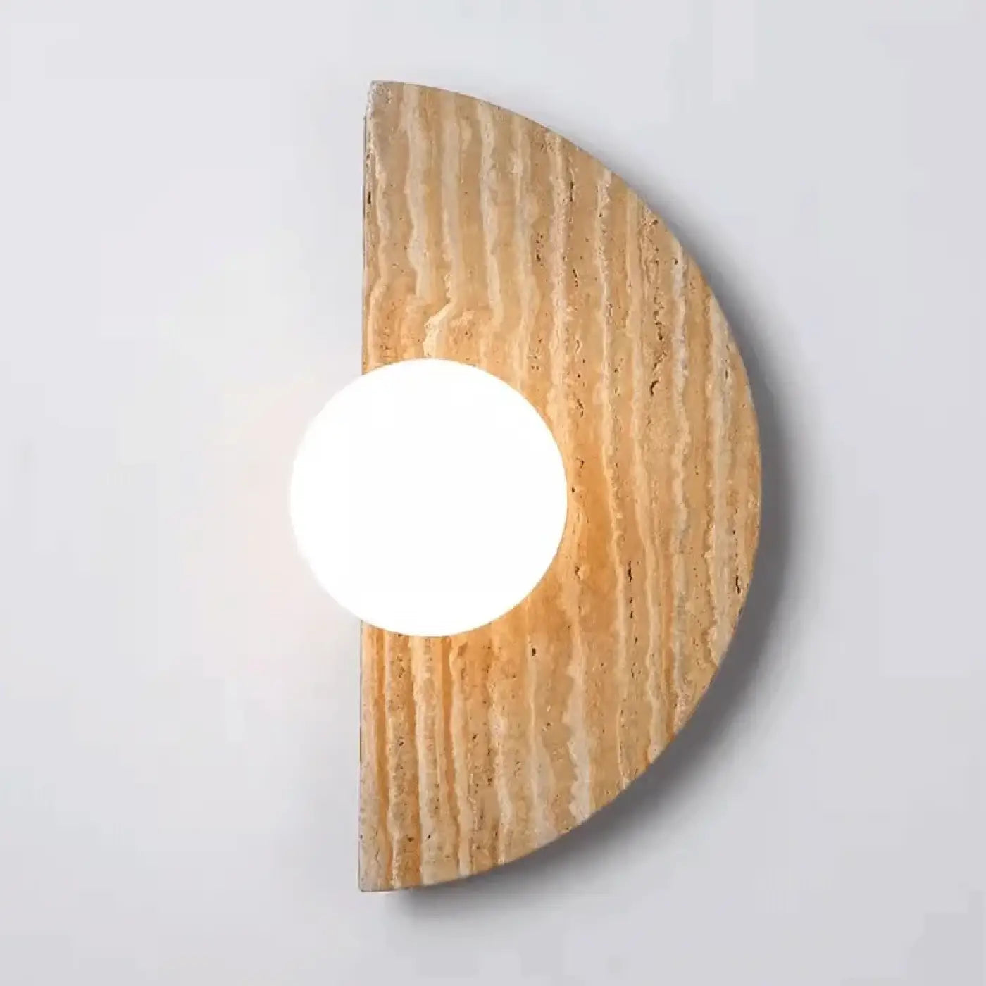 Applique murale LED pierre beige demi-cercle design — vue 6