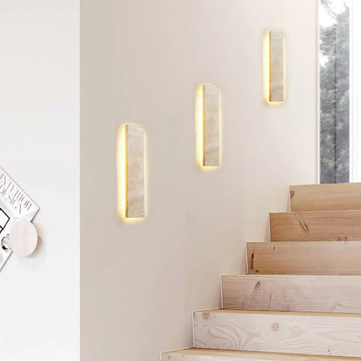 Applique murale LED pierre beige IP65 linéaire — vue 2