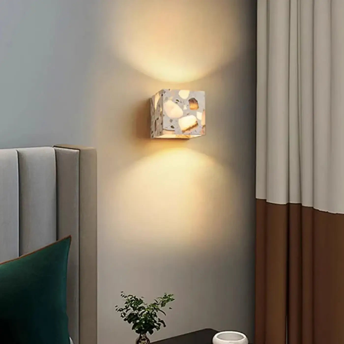 Applique murale LED pierre et métal tête de lit — vue 1
