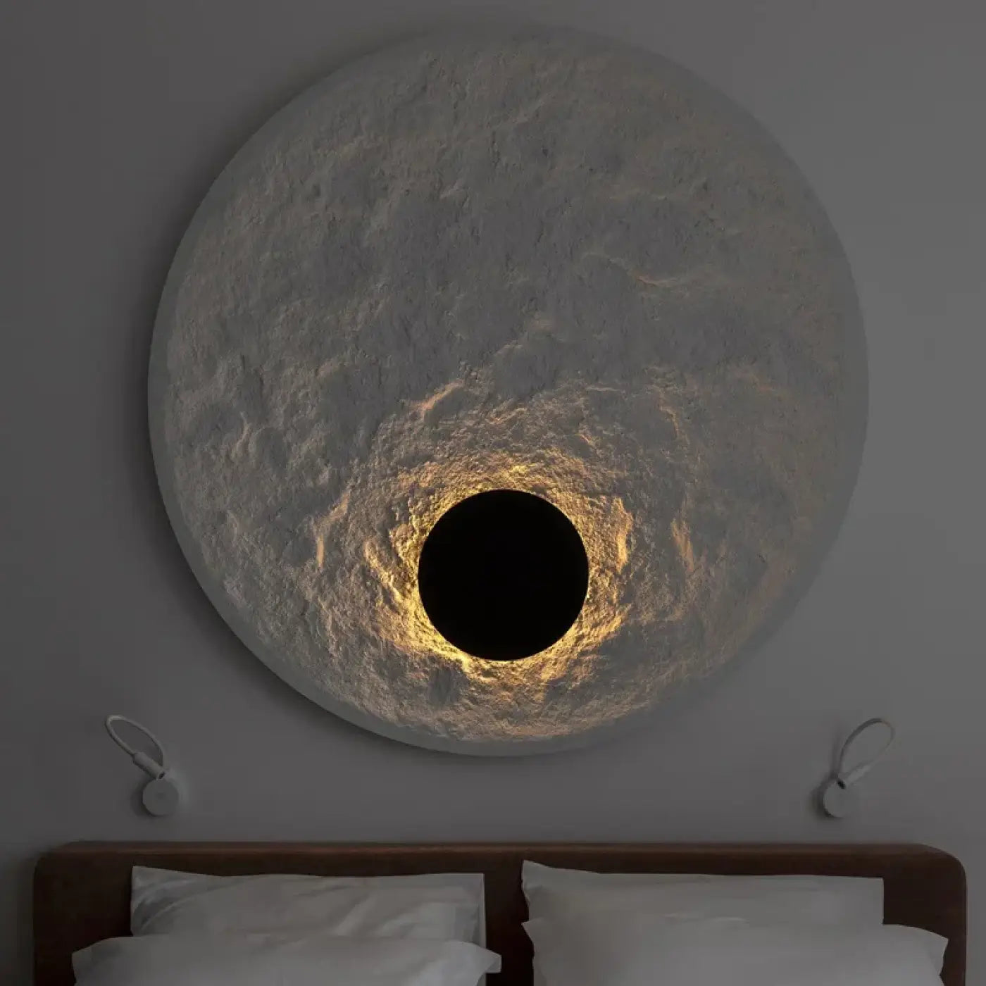 Applique murale LED ronde blanche effet éclipse — vue 7