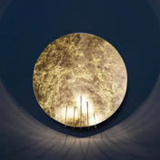 Applique murale LED ronde effet lune en laiton IP65 — vue 1