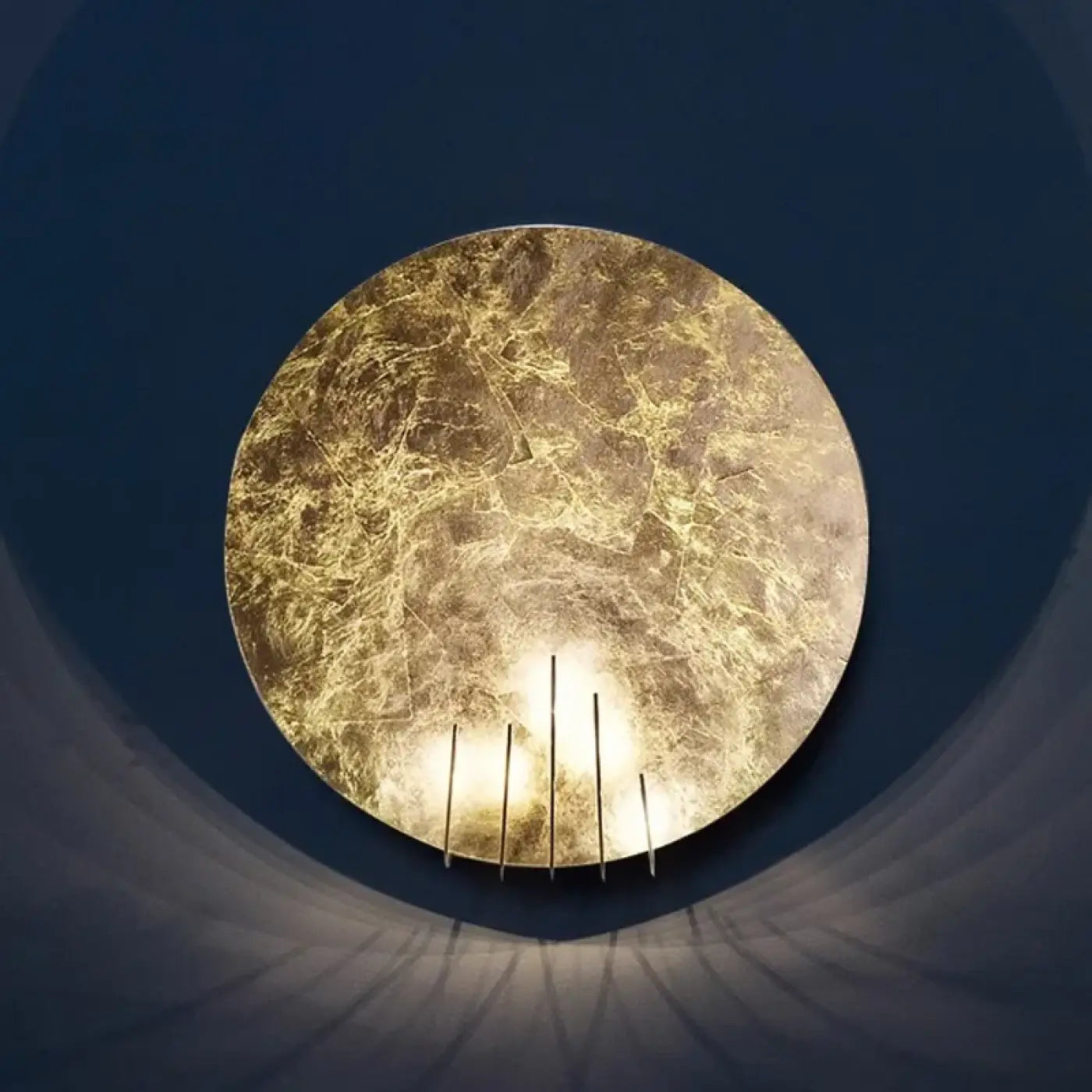 Applique murale LED ronde effet lune en laiton IP65 — vue 1