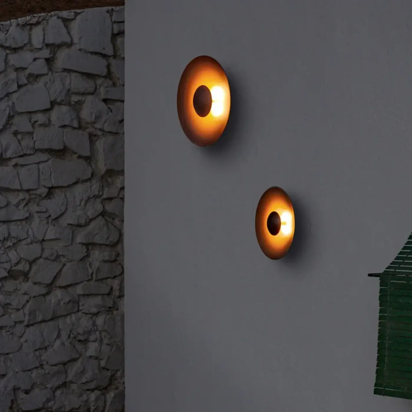 Applique murale LED ronde en métal beige 30 à 45 cm — vue 2