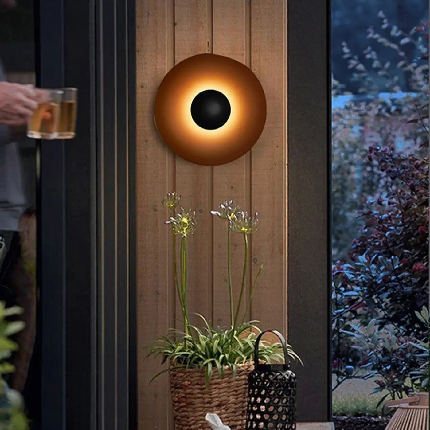 Applique murale LED ronde en métal beige 30 à 45 cm — vue 7