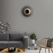 Applique murale LED ronde en métal noir scandinave — vue 2