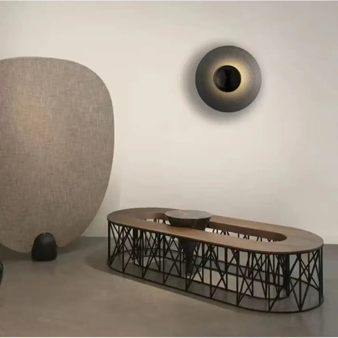 Applique murale LED ronde en métal noir scandinave — vue 4