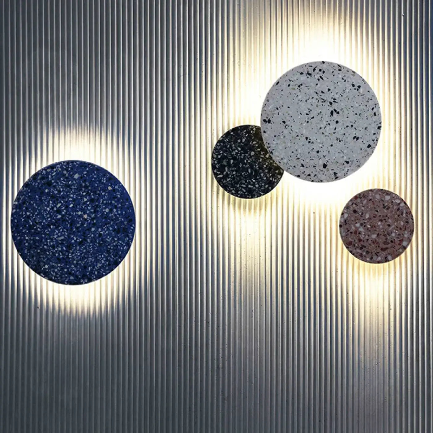 Applique murale LED ronde en pierre grise trois tailles — vue 13
