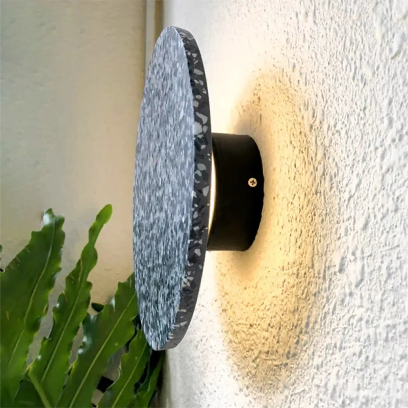 Applique murale LED ronde en pierre grise trois tailles — vue 2