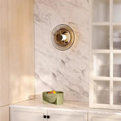 Applique murale LED ronde en verre et métal gris 10 W — vue 2
