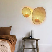 Applique murale LED rotin naturel en forme de feuille — vue 3