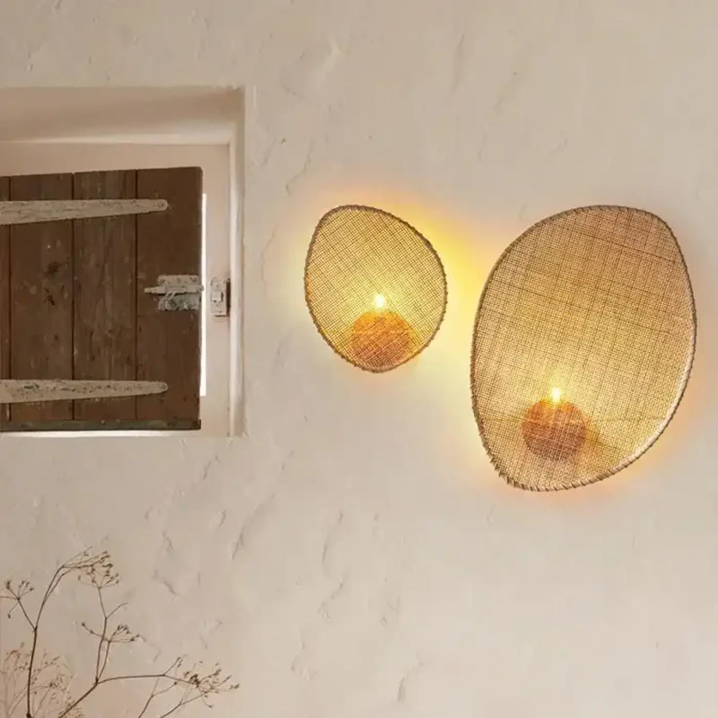 Applique murale LED rotin naturel en forme de feuille — vue 4