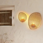 Applique murale LED rotin naturel en forme de feuille — vue 4