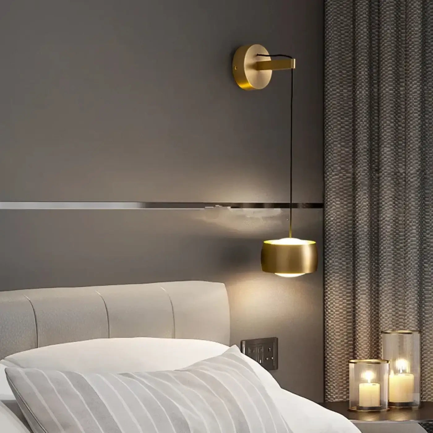 Applique murale LED suspendue dorée ou noire 4 lumières — vue 1