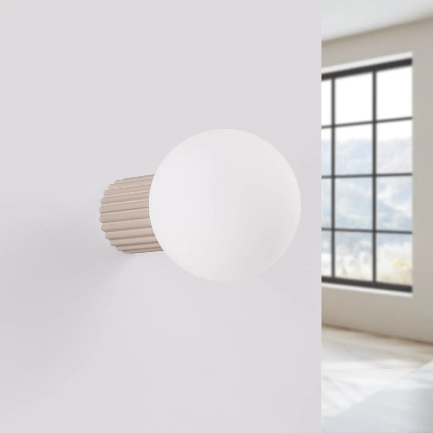 Applique murale LED taupe globe opalin acrylique — vue 2