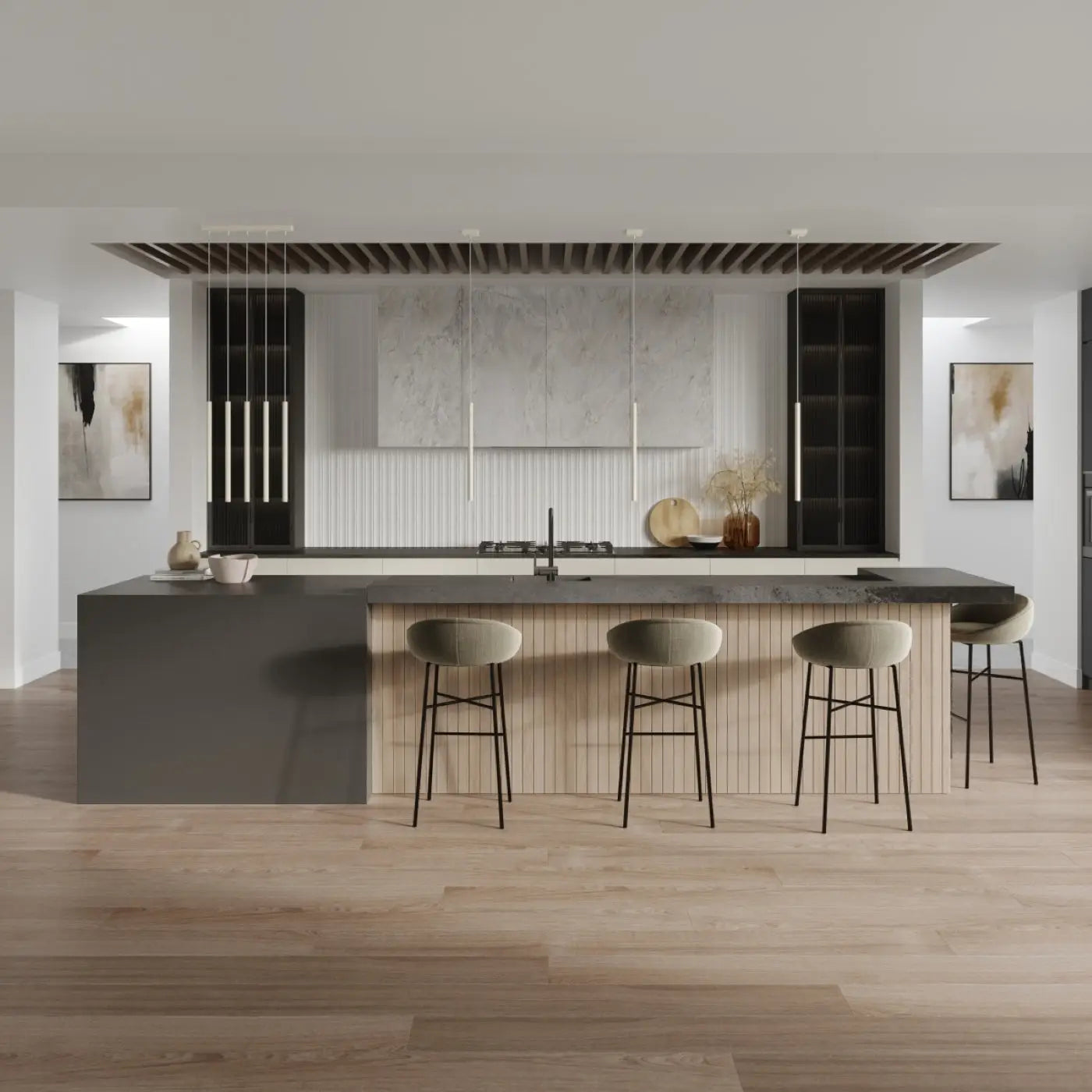 Applique murale LED tubulaire beige 2 lumières — vue 4