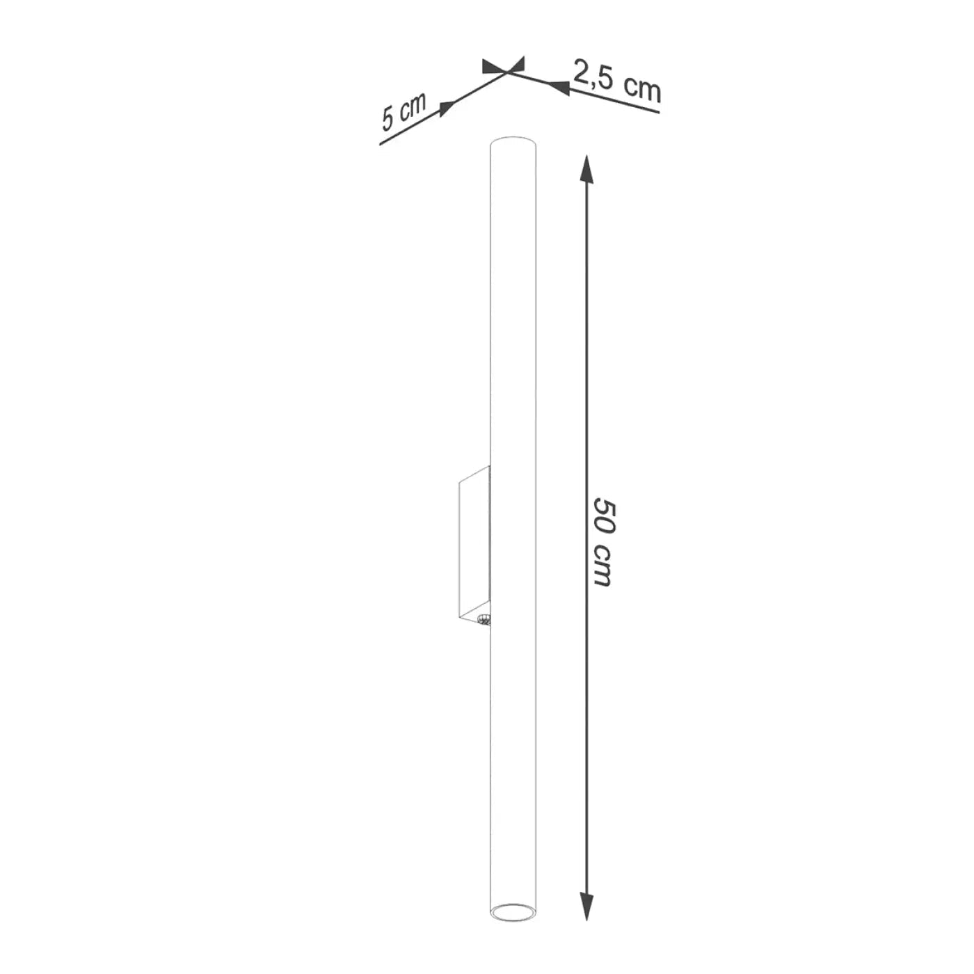 Applique murale LED tubulaire noire 2 lumières — vue 8