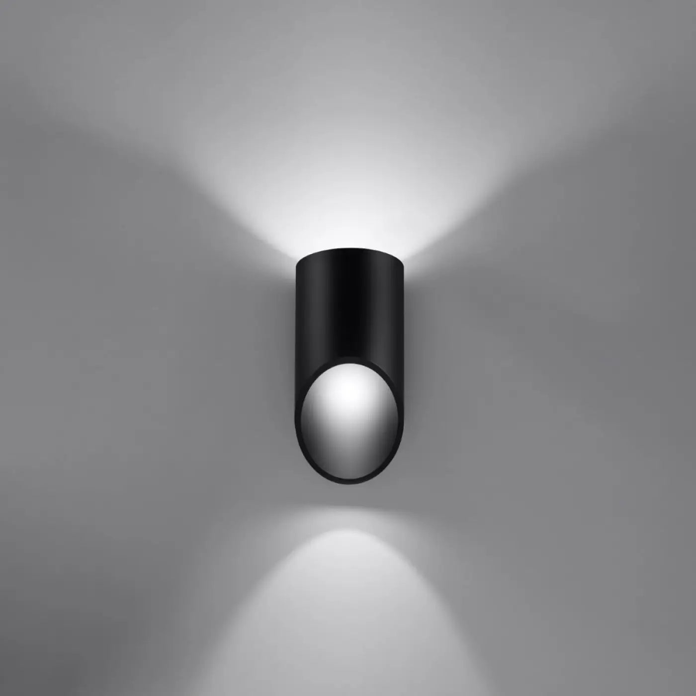 Applique murale LED tubulaire noire aluminium — vue 1