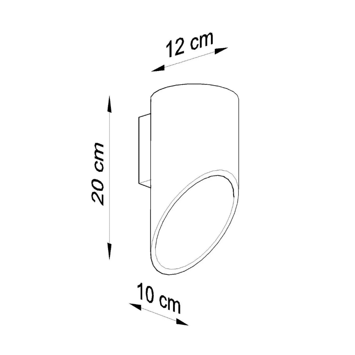 Applique murale LED tubulaire noire aluminium — vue 7