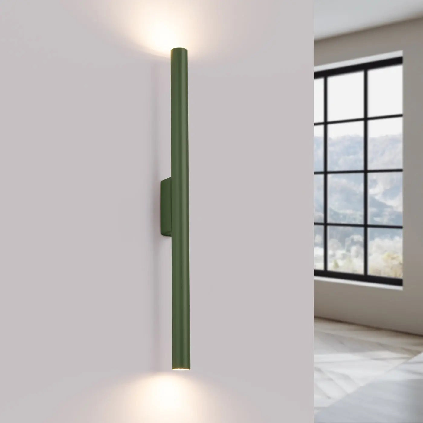 Applique murale LED tubulaire vert olive 2 lumières — vue 1