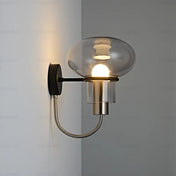 Applique murale LED verre soufflé et métal noir Art Déco — vue 4
