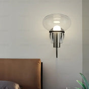 Applique murale LED verre soufflé et métal noir Art Déco — vue 6