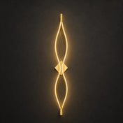 Applique murale LED verticale en verre dorée Art Déco — vue 8