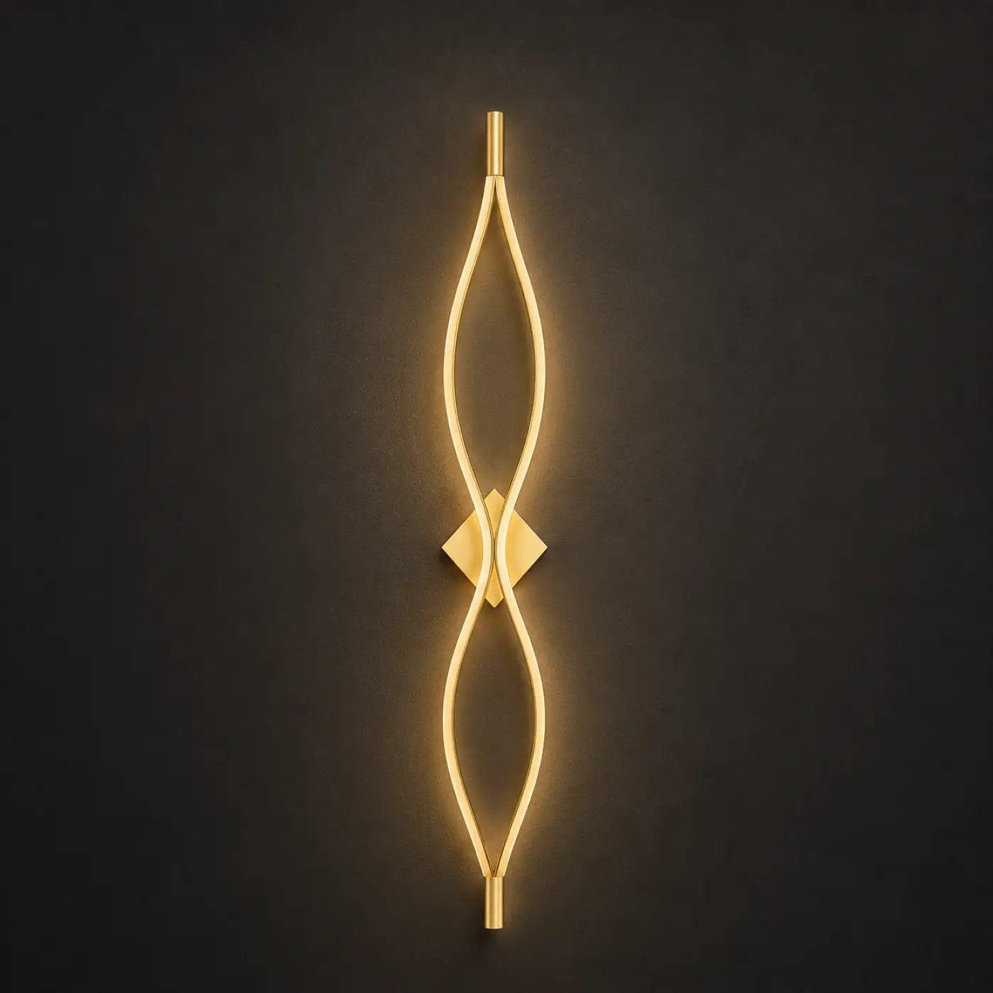 Applique murale LED verticale en verre dorée Art Déco — vue 9