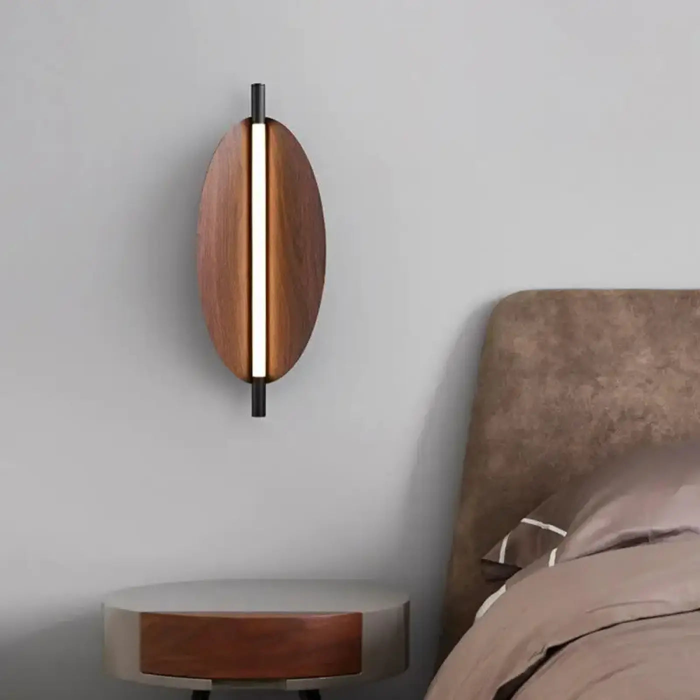 Applique murale LED verticale marron métal et acrylique — vue 1