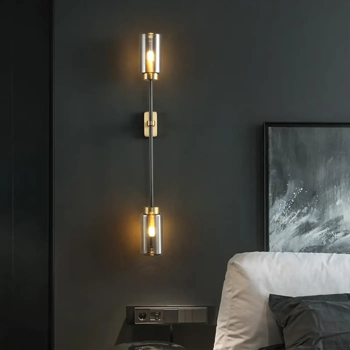 Applique murale noire 2 lumières intensité réglable — vue 4