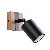 Applique murale noire en bois et acier LED scandinave — vue 3