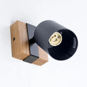 Applique murale noire en bois et acier LED scandinave — vue 4