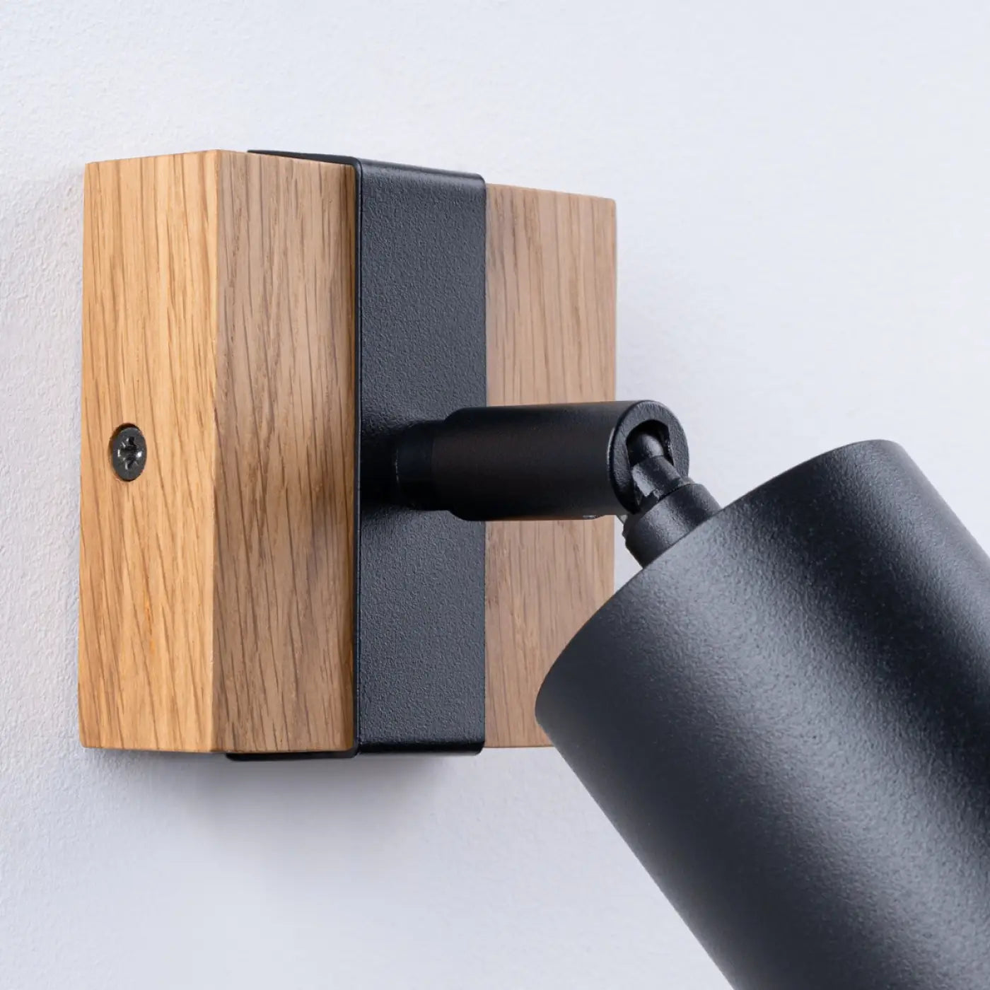 Applique murale noire en bois et acier LED scandinave — vue 6