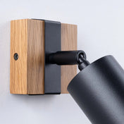 Applique murale noire en bois et acier LED scandinave — vue 6