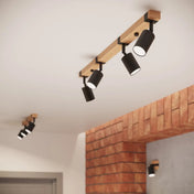 Applique murale noire en bois et acier LED scandinave — vue 9