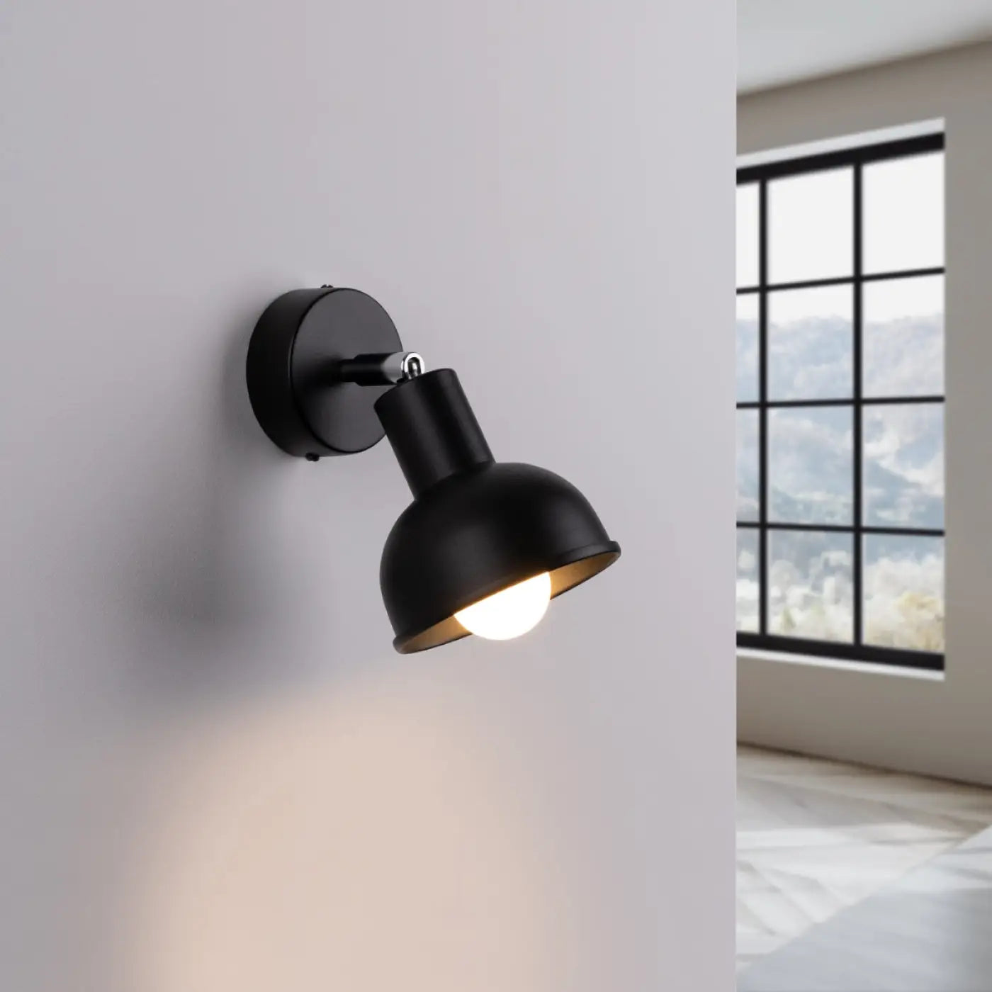 Applique murale noire LED spot orientable industriel — vue 1
