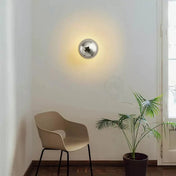 Applique murale ronde compacte en aluminium doré ou noir — vue 4