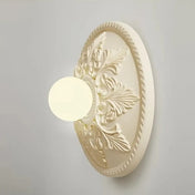 Applique murale ronde en résine blanche art déco — vue 1