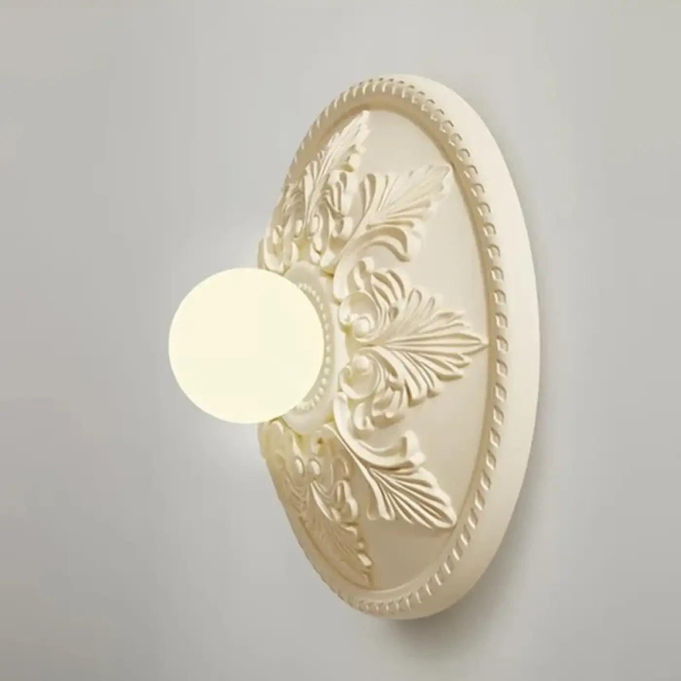Applique murale ronde en résine blanche art déco — vue 6