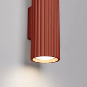 Applique murale rouge ocre cannelée LED double faisceau — vue 4
