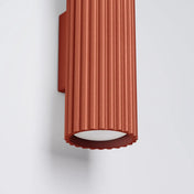 Applique murale rouge ocre cannelée LED double faisceau — vue 5