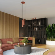 Applique murale rouge ocre cannelée LED double faisceau — vue 8