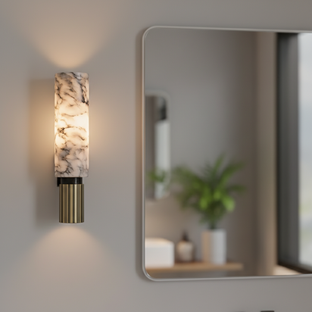 Design wall sconce in marble and brass | NATALIA