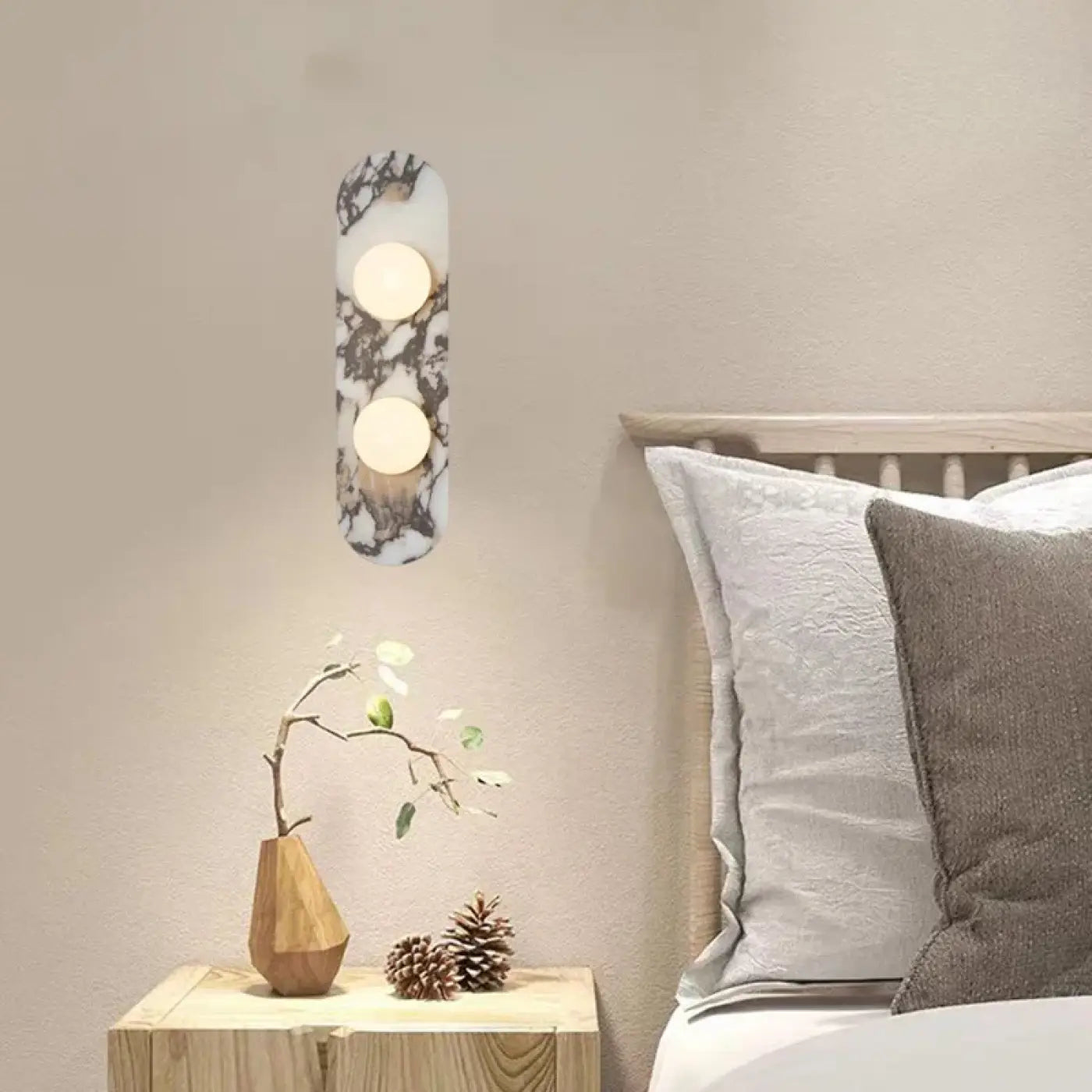 Applique murale scandinave en marbre blanc et aluminium — vue 8